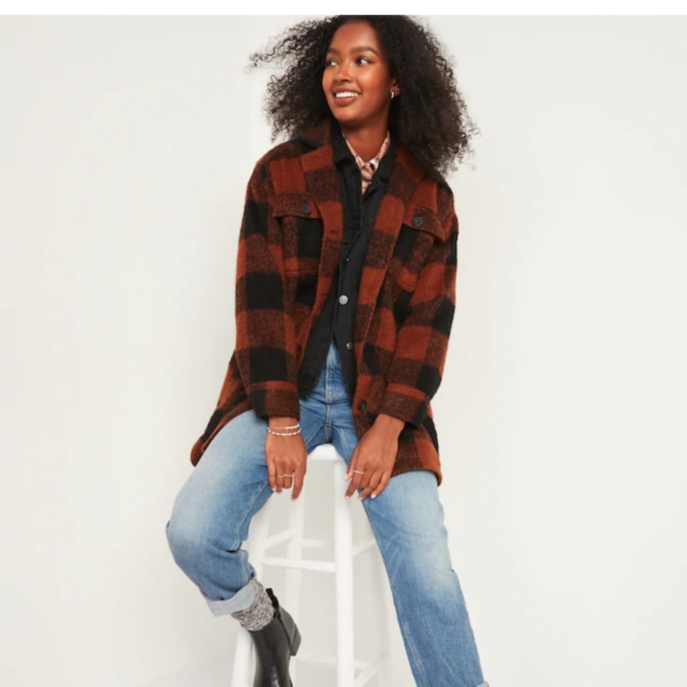 Old Navy Buffalo Plaid Longline Jacket / Shacket